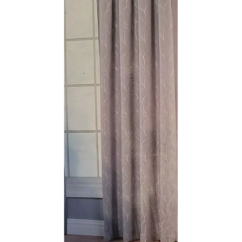 Pinehurst One Rod Pocket 2 Panels Gray/Fog 52in W X 84in L Curtains